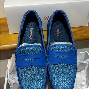 SWIMS Men's Printed Penny Loafer in Sail Blue size7 nib